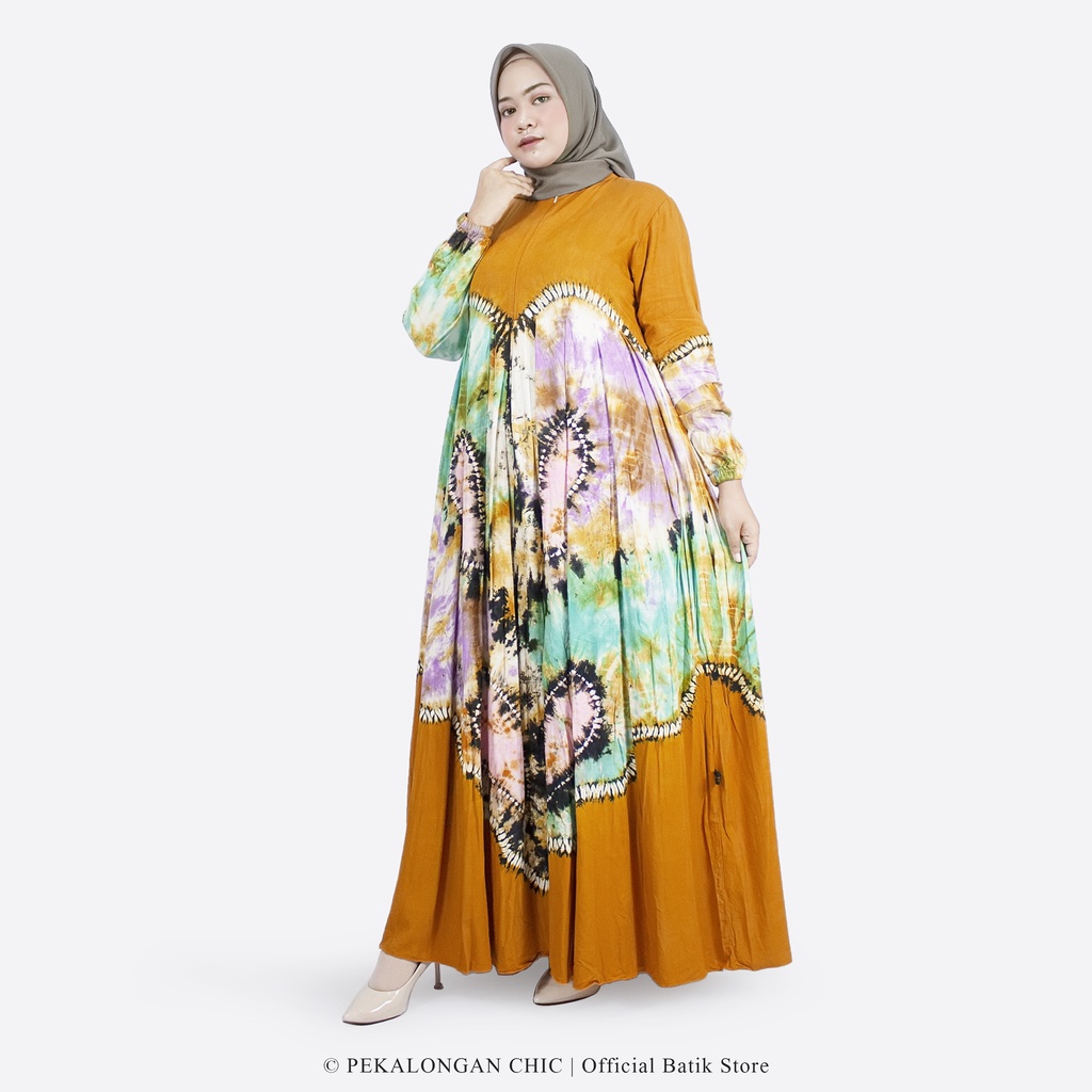 [BISA COD] GAMIS TIE DYE KEKINIAN / GAMIS KATUN RAYON / GAMIS TWILL ORI / GAMIS BUSUI-Diamond Kuning