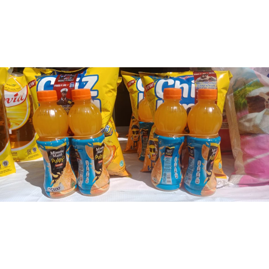 

PROMO pulpy orange 300ml @2pc Rp10.000 tebus murah chiz king 80gr hanya Rp4.000