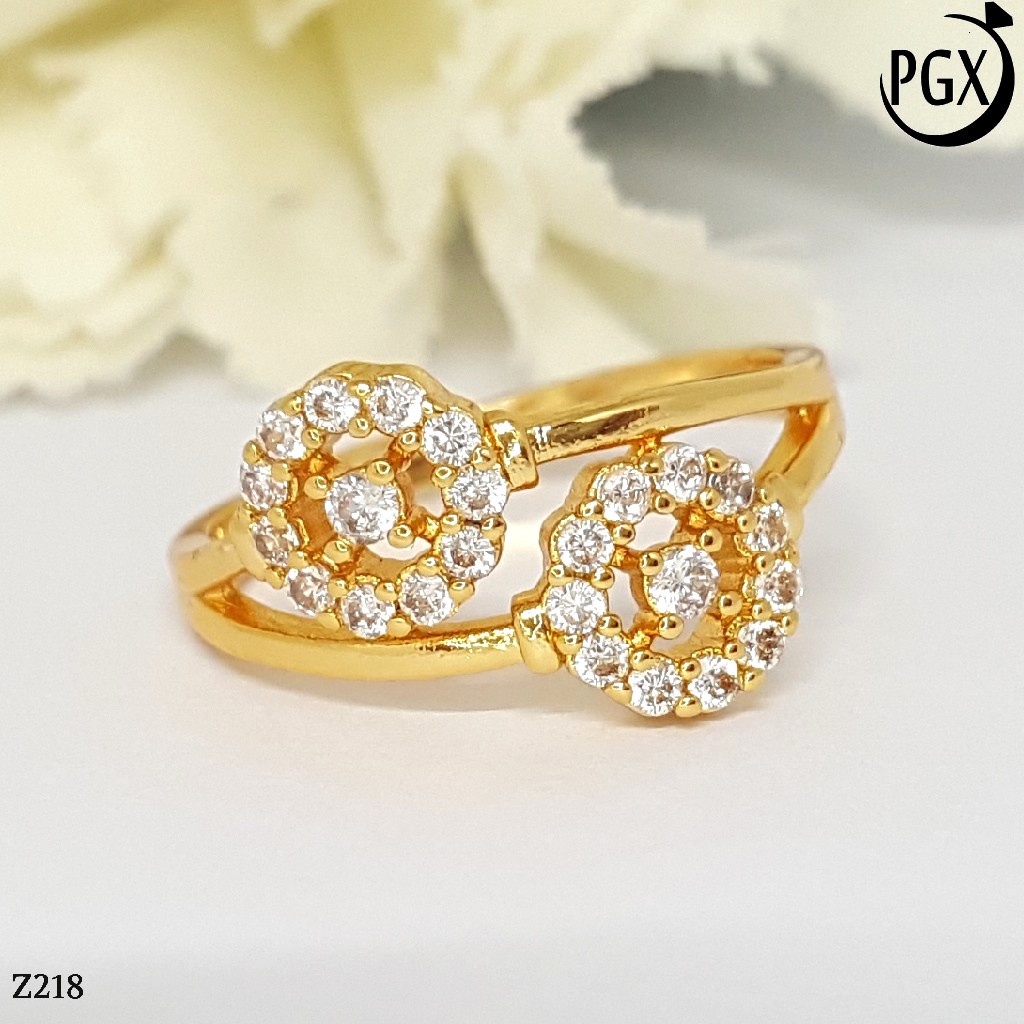 PGX Cincin Xuping Wanita Lapis Emas Aksesoris Perhiasan Fashion Premium - Z218