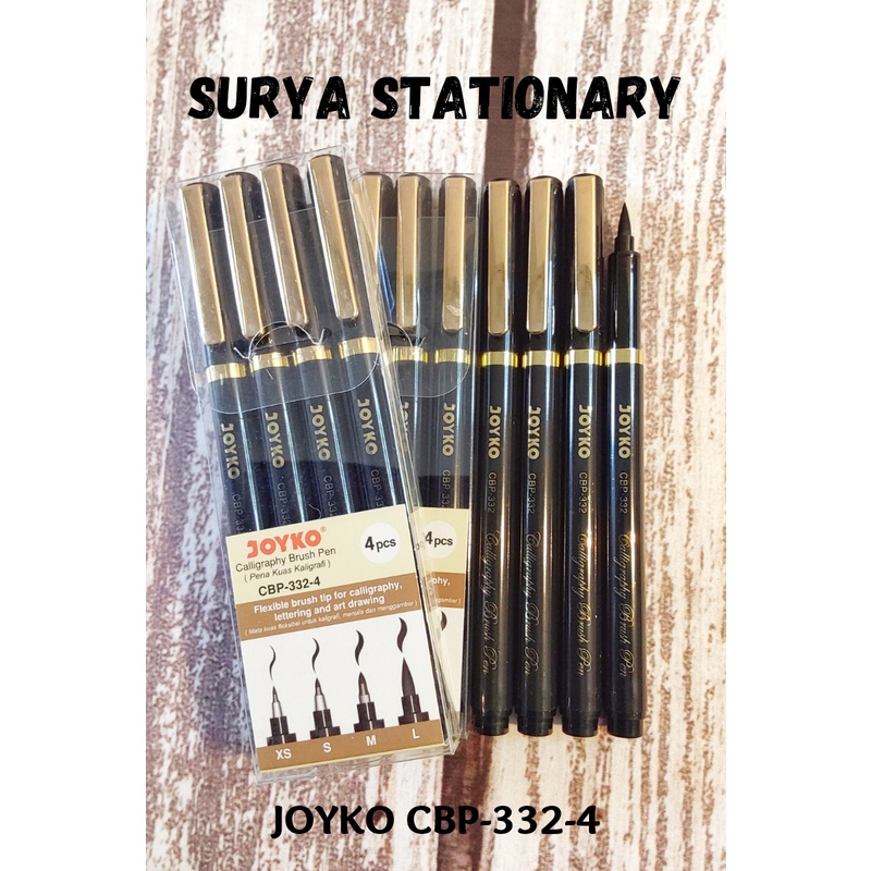 

(SET) JOYKO CALLIGRAPHY BRUSH PEN CBP-332-4 / PENA KUAS KALIGRAFI CBP-332-4