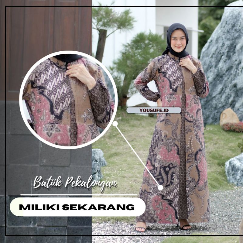 Gamis Batik Wanita Katun Terbaru Halus Tidak Luntur Bisa Untuk Seragaman Kegiatan Acara Pernikahan Keluarga Hajatan Muslimah Wear Solo Pekalongan Kode GM01