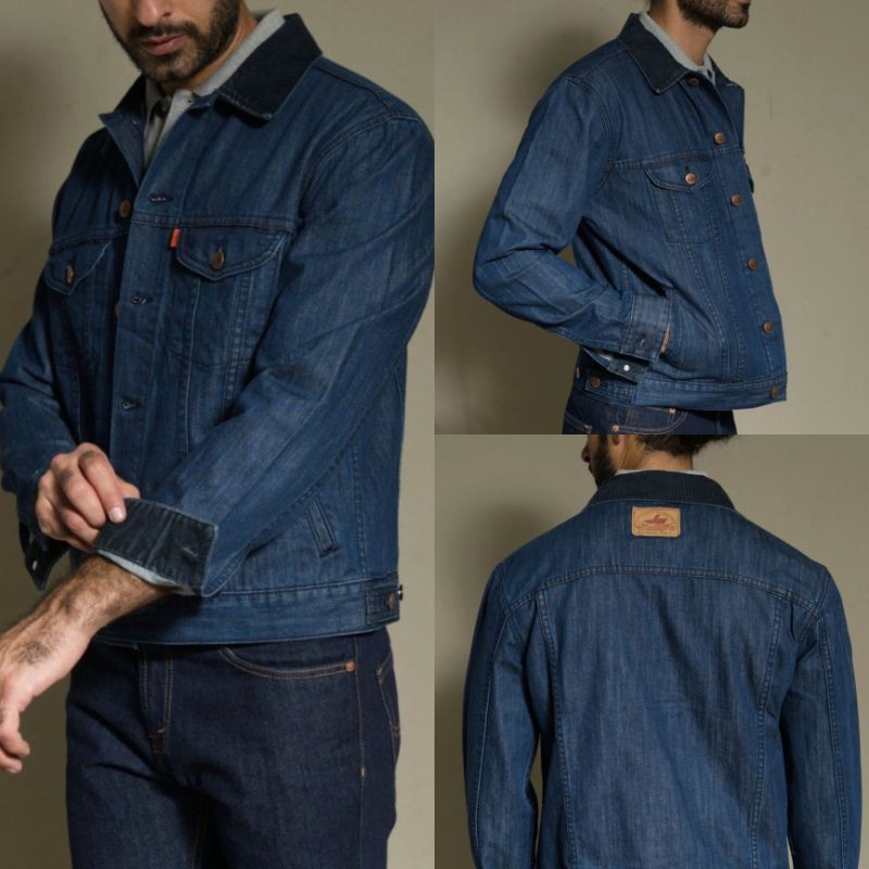 jaket jeans pria brand LEA JEANS ORIGINAL - 211.08.12.90