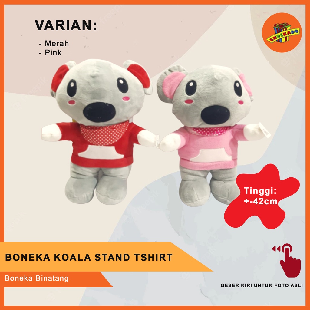 MAKASSAR! BONEKA KOALA STAND TSHIRT - Boneka Binatang