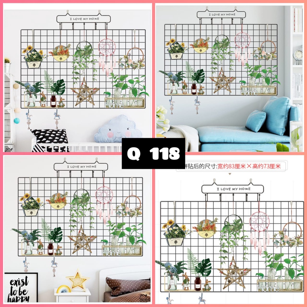 WALLSTIKER WALLSTIKER WALL STICKER STIKER PAPER WALLPAPER DINDING D3 MOTIF TANAMAN HIJAU DAUN POHON KAKTUS MONSTERA DEKORASI CAFE RUMAH PINTU JENDELA CERMIN KACA HIASAN KERAMIK KAMAR MANDI TOILET ANTI AIR WATERPROOF TEGEL KOMPOR KULKAS DAPUR 3D AESTHENTIC-Q118