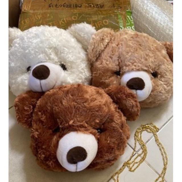 PROMO 7.7 - TAS BONEKA KEPALA BERUANG HITAM, PUTIH, COKLAT MUDA | SELEMPANG WANITA | TAS BERUANG | TAS SELEMPANG PRIA/WANITA/ANAK-ANAK | TAS LUCU SELEMPANG | TAS MERANGKUL BONEKA | TAS KECIL BONEKA | TAS RANSEL BONEKA | TAS ANAK KECIL | TAS LUCU