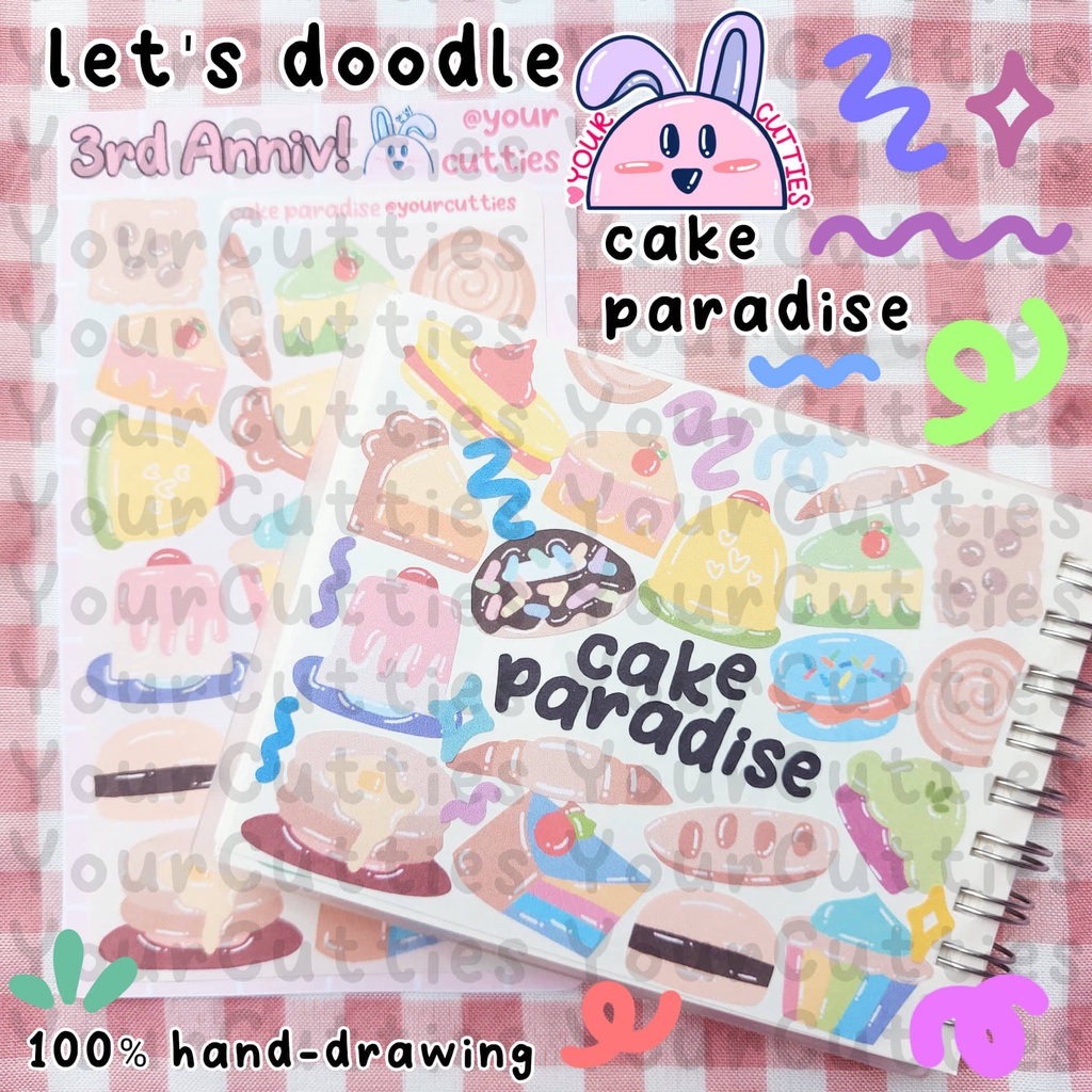 

[SHEET] STIKER CAKE PARADISE KUE JURNAL BUJO PLANNER LUCU MURAH