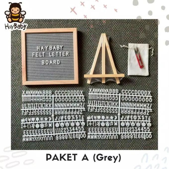 

FELT LETTER BOARD Set Lengkap/papan Nama Bayi. READY STOCK - Abu-abu