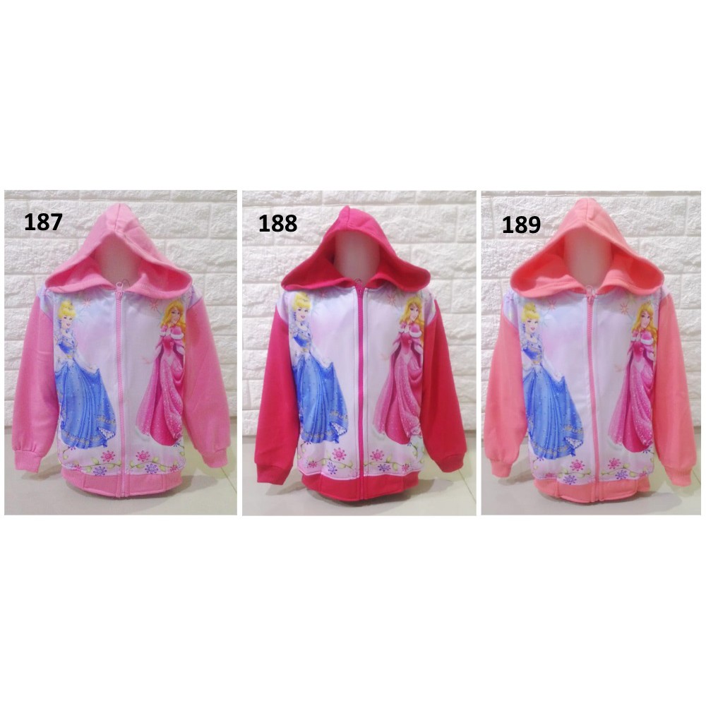 Jaket Anak Perempuan Princess Cinderella &amp; Aurora - JKKD187 - JKKD188 - JKKD189