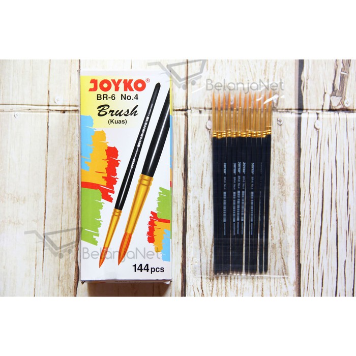 Brush BR-6 no.4 | Kuas Cat Air Cat Minyak Cat Acrylic Joyko [1 LUSIN]