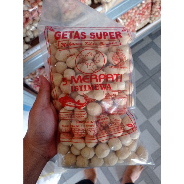 

Kerupuk getas super khas bangka/cap 3 merpati istimewa/250 gr