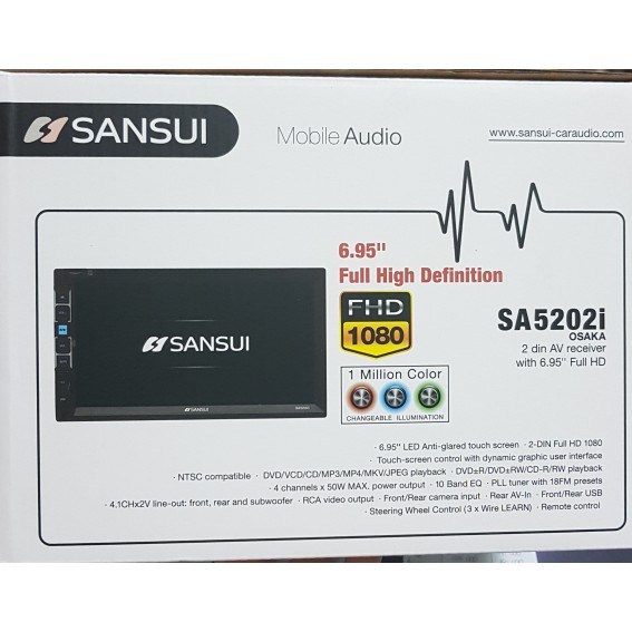 TV double din Sansui Full HD 6.95inch