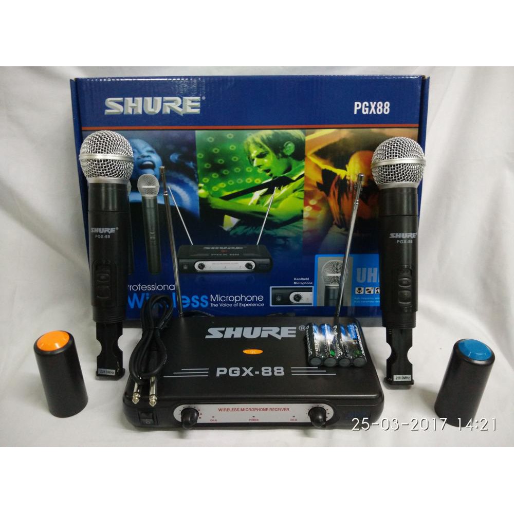 Mic wireless shure PGX 8.8 ( Handheld ) -hitam suara mantap