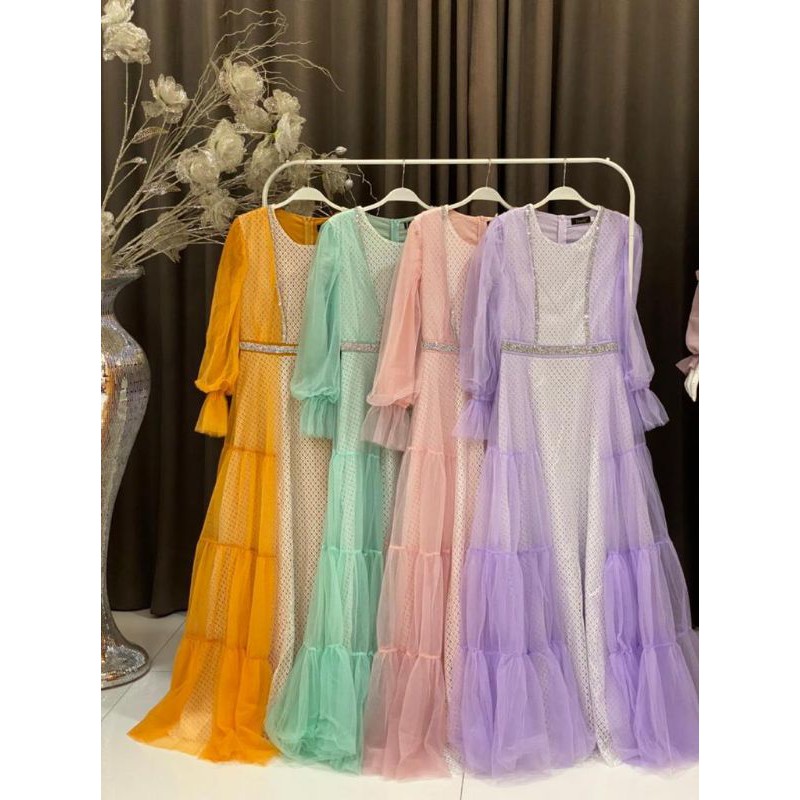 Gamis Pesta Tile mewah | Zellita Dress ORI by Vivorie