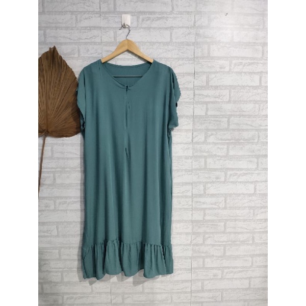 Daster Polos Ruffle Pendek