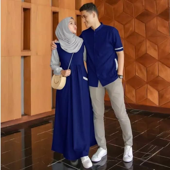 Muslim Wanita Cowok Couple Murah Baju Muslim Kekinian 2021 Modern Kapel Pesta Kondangan Elegan LB341