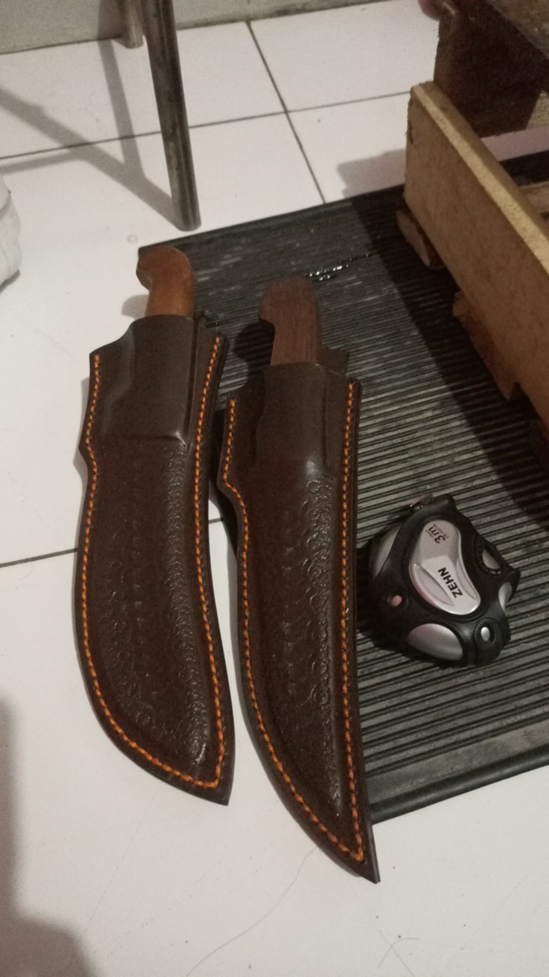 Sarung Pisau Import Kulit Asli 100% (bonning Lengkung/bonning Kurve)