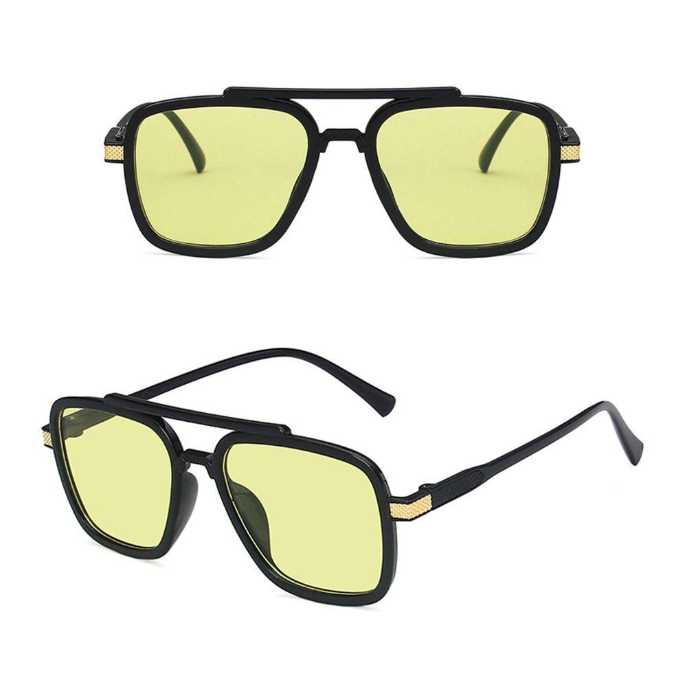 R-flower Kacamata Hitam Frame Metal Kotak Desain Spiderman Tony Stark