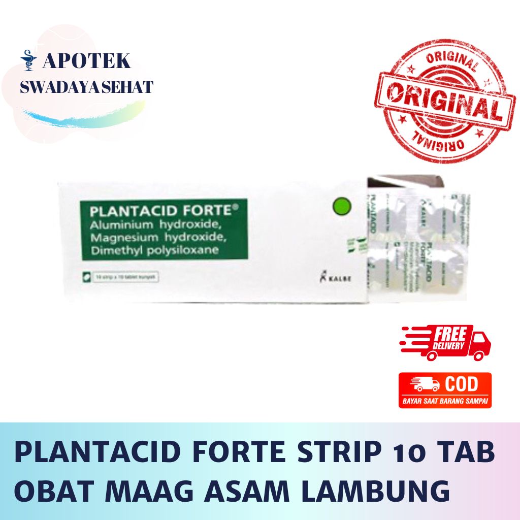 PLANTACID FORTE Strip 10 Tablet Kunyah - Obat Maag Asam Lambung Kembung