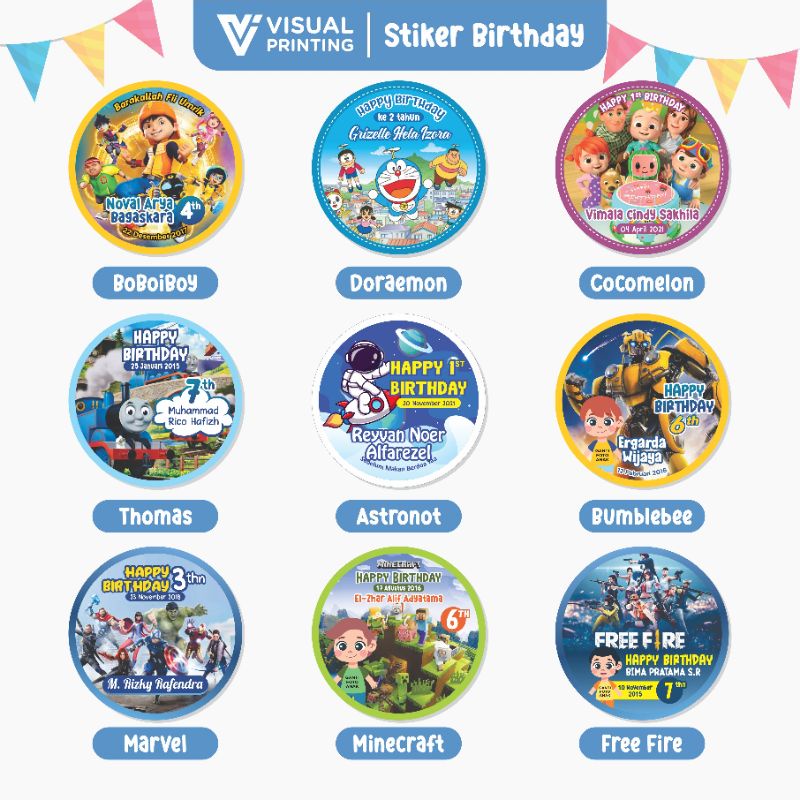 

COD Stiker Ulang Tahun Anak Karakter Pakai Foto