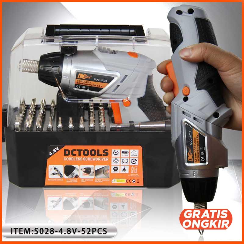 Tools Obeng Listrik Cordless Screwdriver 4.8V 52 in 1 - S028