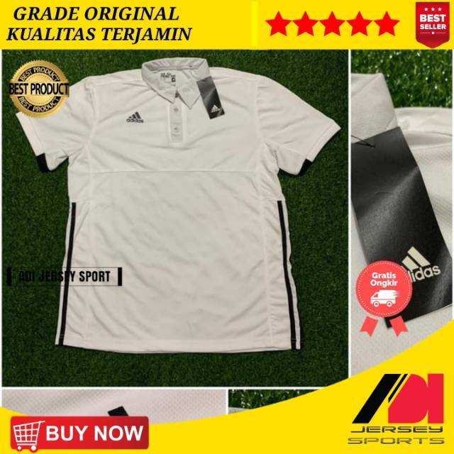  KAOS  BAJU POLO  ADIDAS  CASUAL PUTIH GRADE ORIGINAL IMPORT 