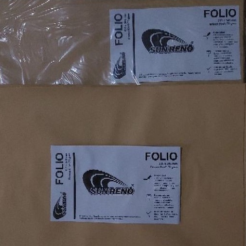 

Amplop Coklat ukuran FOLIO (23,534,5cm) no seal merk SUNRENO Isi 100 lembar/pak. Made in Indonesia