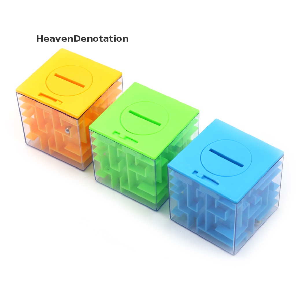 (Heavendenotation) Mainan Celengan Puzzle Kubus Labirin 3d Untuk Asah Otak Anak
