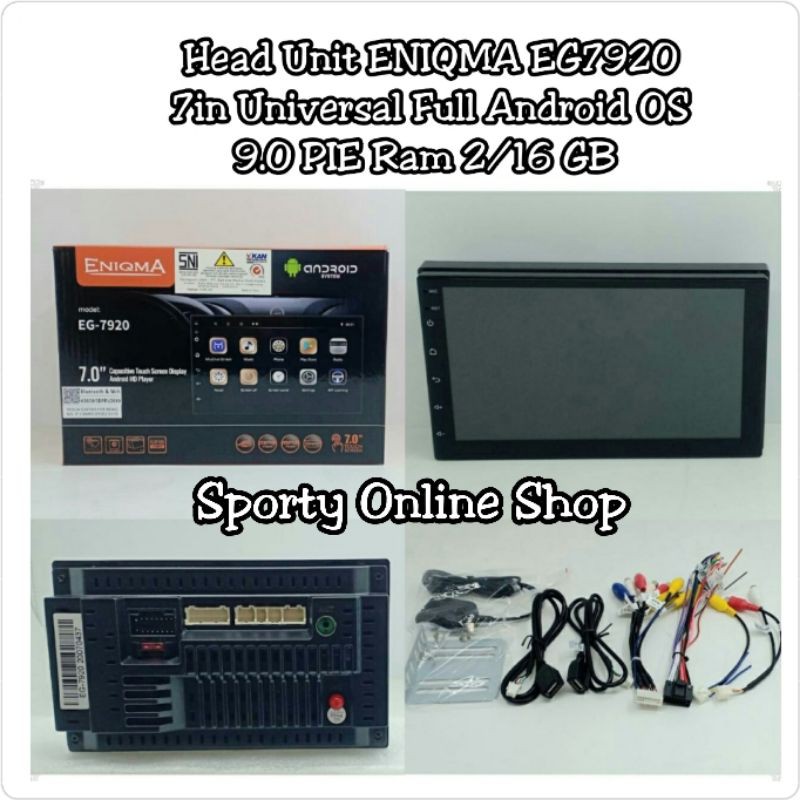 Head Unit / Doubel Din ENIQMA EG7920 7IN Universal Full Android OS 9.0