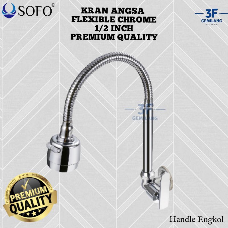 Sofo - Kran ANGSA WALL CHROME FLEXIBLE MODERN 1/2 INCH PREMIUM QUALITY