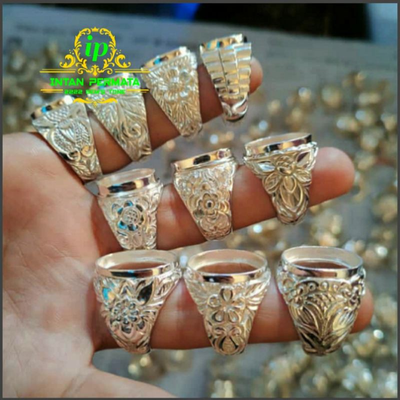 cincin emban perak murni hanmade ukir corr super keren bisa reques