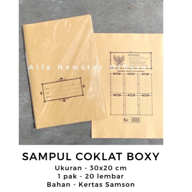 

Sampul Buku Coklat Samson Nama ukuran BOXY