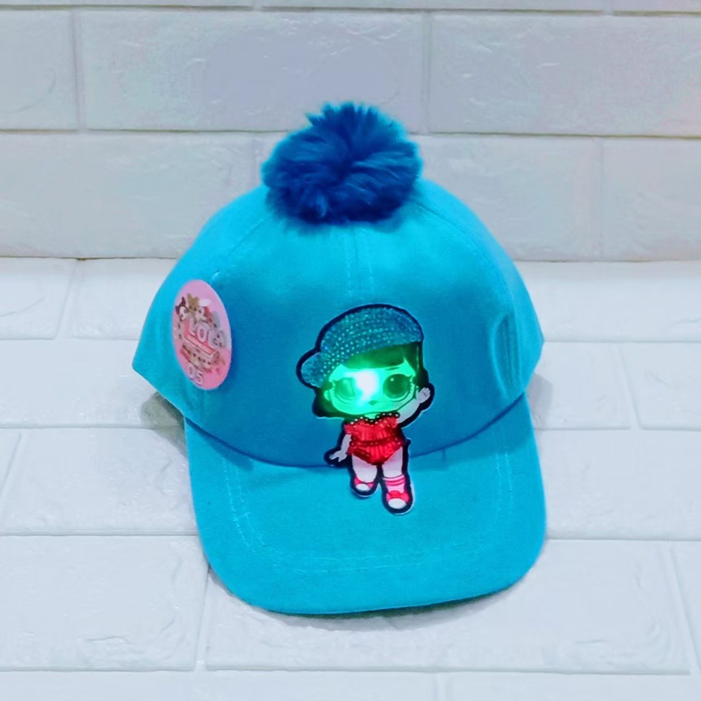 KIANJAYACOLLECTION89 - TOPI ANAK LOL POM POM - BISA MENYALA LED TERMURAH !!!