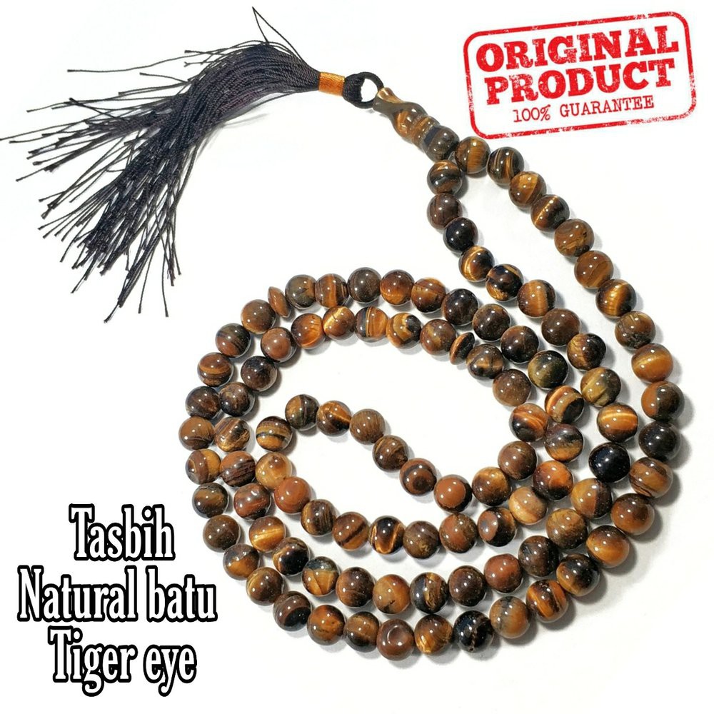 TASBIH NATURAL BAYU ALAM TIGER EYE AKA BIDURI SEPAH ASLI JAMINAN BERGARANSI