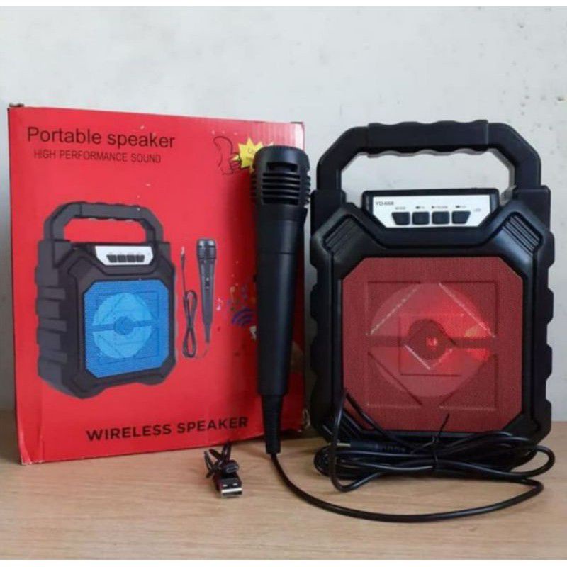 PS - Speaker Bluetooth YD-668 Plus Mic Kabel Karaoke Super Bass / Wireless Bluetooth Portable Speake