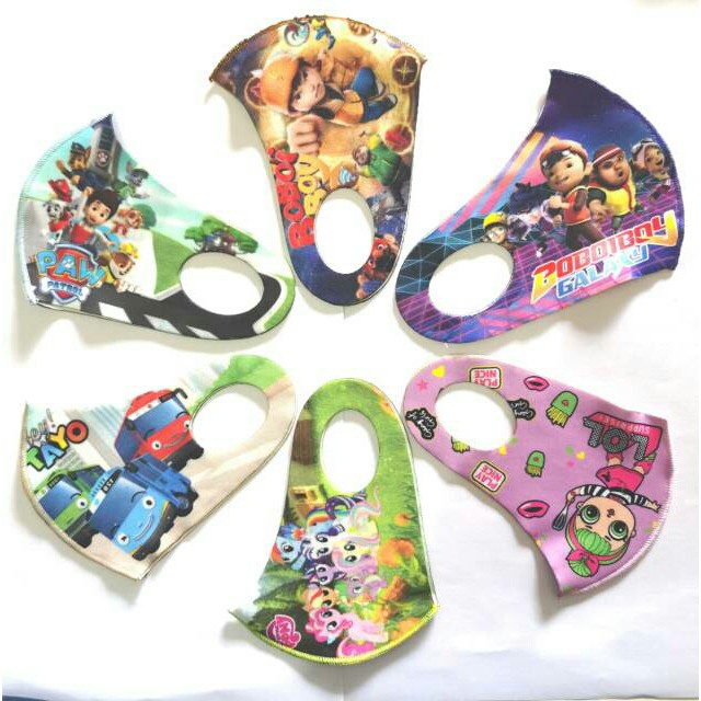 MASKER KAIN ANAK MOTIF BAHAN SCUBA PREMIUM