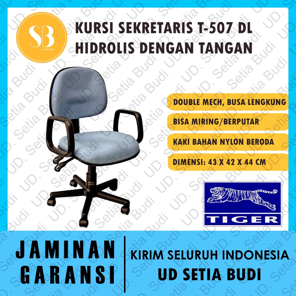 Kursi Kantor Sekretaris Tiger  T-507 DL Hidrolis Double Mech