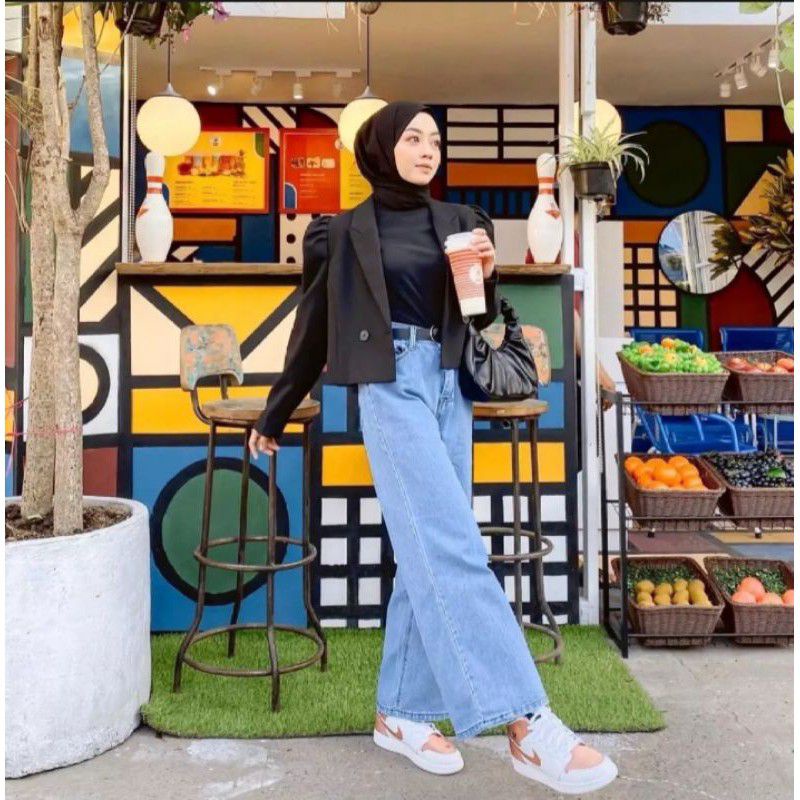 PROMO KULOT JEANS HIGHWAIST  /KULOT JEANS KEKINIAN/KULOT JEANS BOYFRIEND/BAGGY JEANS/KULOT SNOW