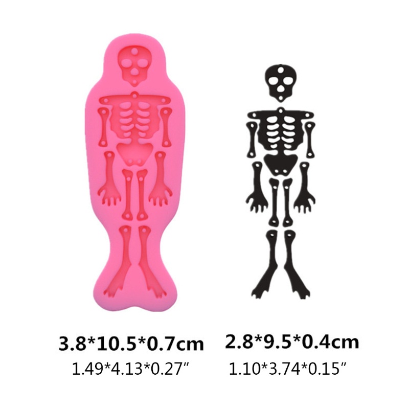 SIY  Skeleton Shape Keychain Epoxy Resin Mold Key Chain Earrings Pendants Silicone Mould DIY Crafts Jewelry Necklace Casting Tools