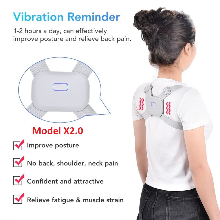 Adjustable Smart back posture corrector/correction support vibration alat terapi penegak punggung