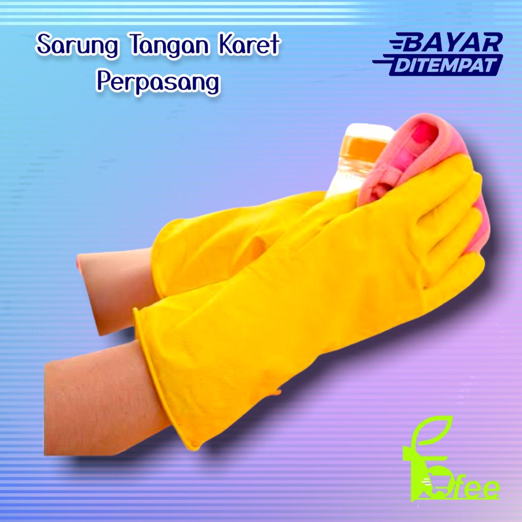 [IMPORT] - Sarung Tangan Karet Cuci Piring Anti Air Rubber Glove Murah