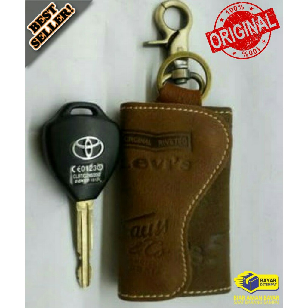 Gantungan Kunci Mobil Motor Keren Levis LV01 100% Kulit Asli Original
