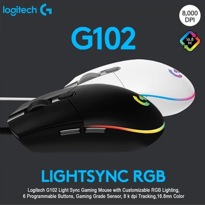 Logitech G102 V2 Lightsync RGB Gaming Mouse