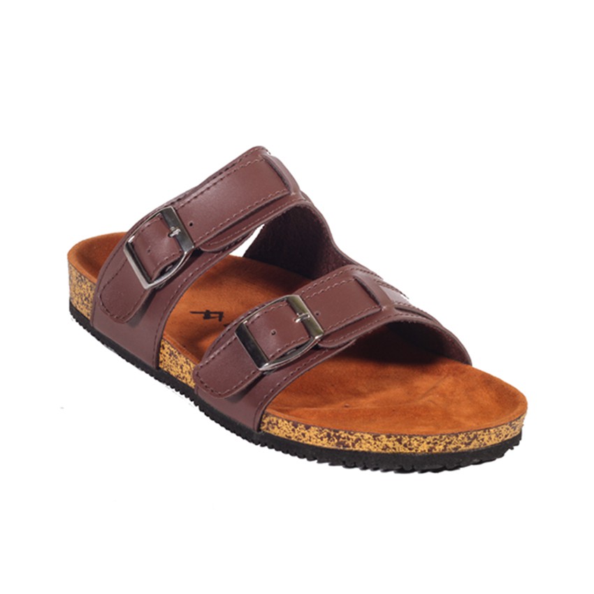 GABRIEL BROWN |FORIND x Zensa| Sendal Jepit Tali Kulit Simpel Kayu Pria/Cowok/Men - Sandal Footwear