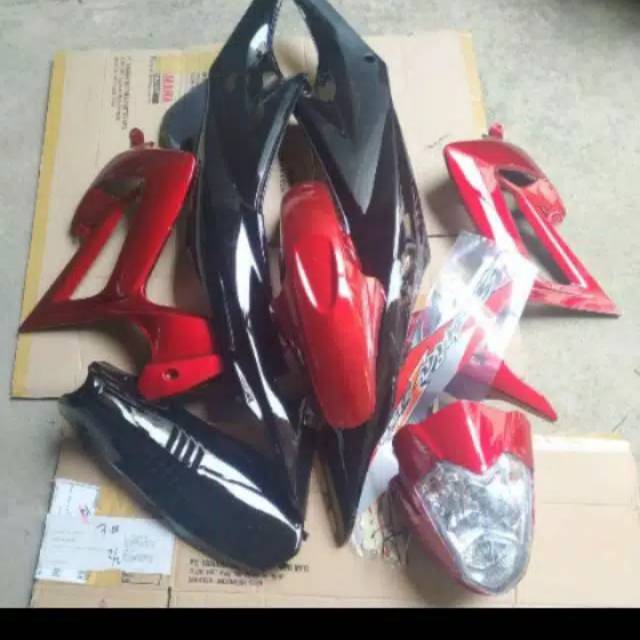 Cover body alus satria fu raider thailand merah hitam