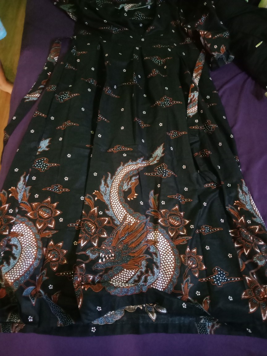 Ms Gamis Batik Sriwedari Maxi Modern Jumbo Bumil/busui Katun Sogan All Size