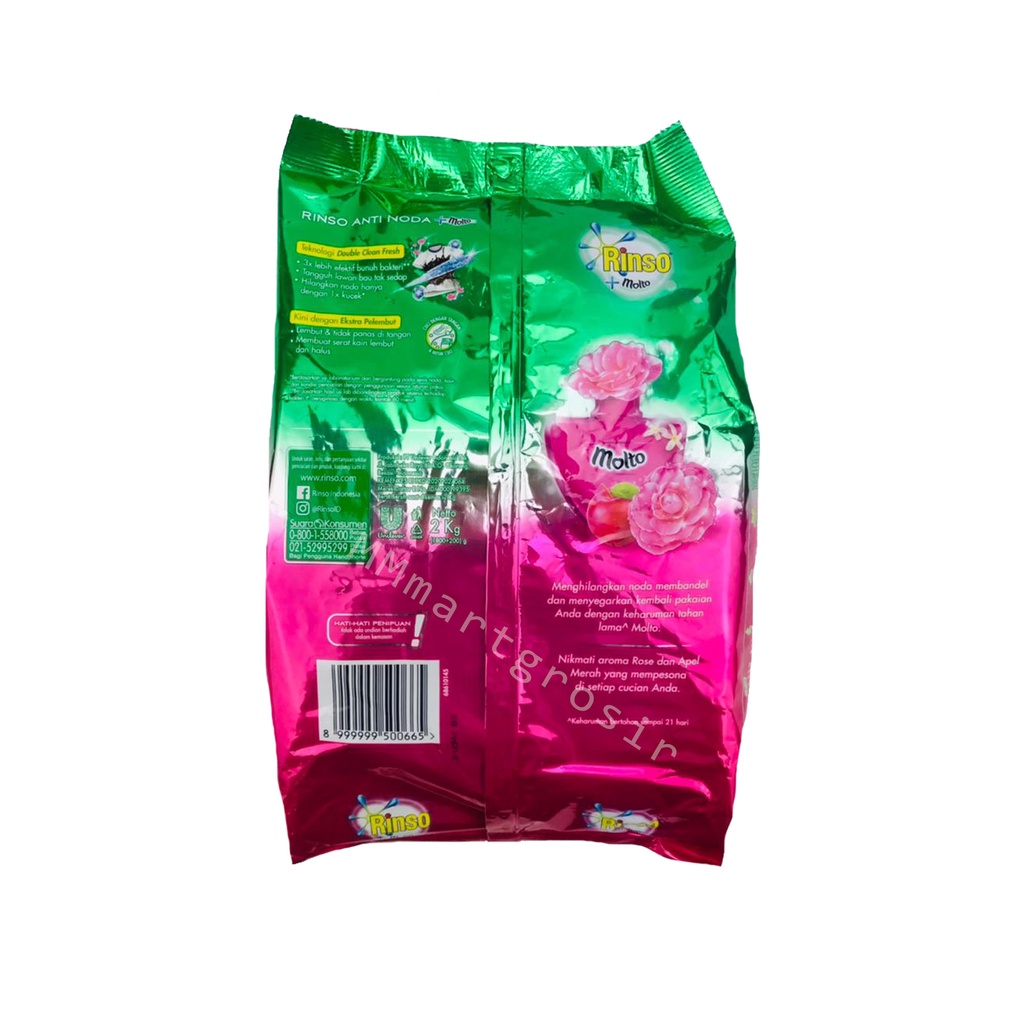 Rinso + Molto / Anti Noda / Detergent Bubuk / Rose Fresh / 1.8 KG