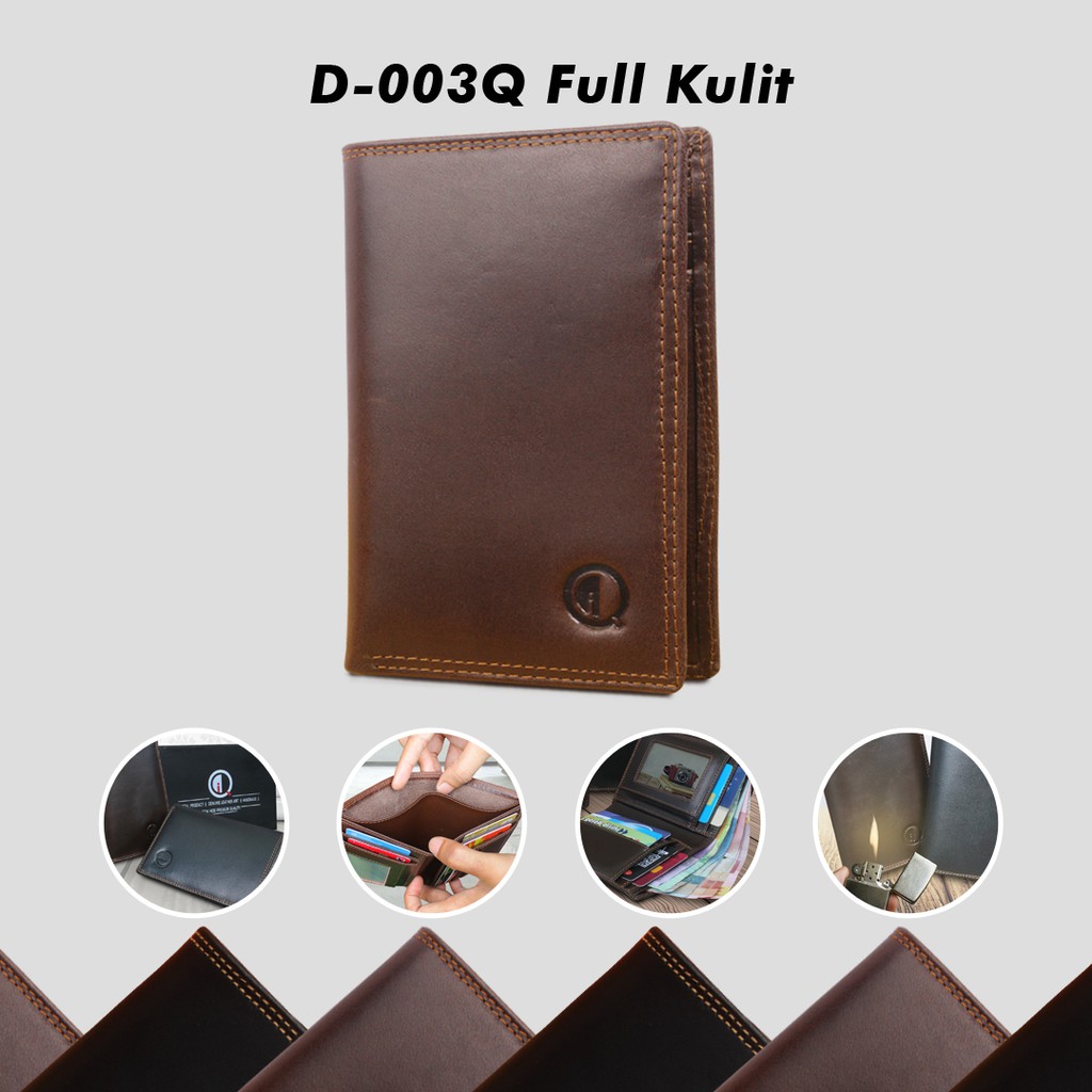 DOMPET PRIA FULL KULIT SAPI ASLI 100% TANPA FURING 10 SLOT KARTU TAHAN PANAS ANTI MENGELUPAS D003 K