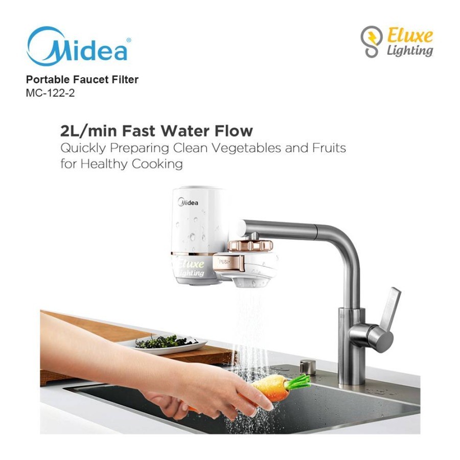 Midea Water Purifier MC122-2 Penyaring Kran Air / Filter MC-122 ( Penyaring Air Kran Filter Air Faucet Pemurni Air Kran Tanpa Listrik )