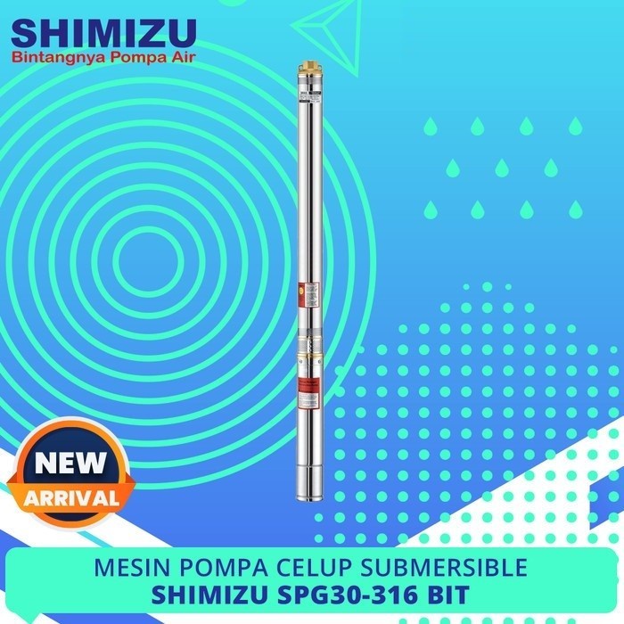 TERHEMAT SHIMIZU POMPA CELUP SUBMERSIBLE SATELIT 0.75HP SPG30-316 BIT