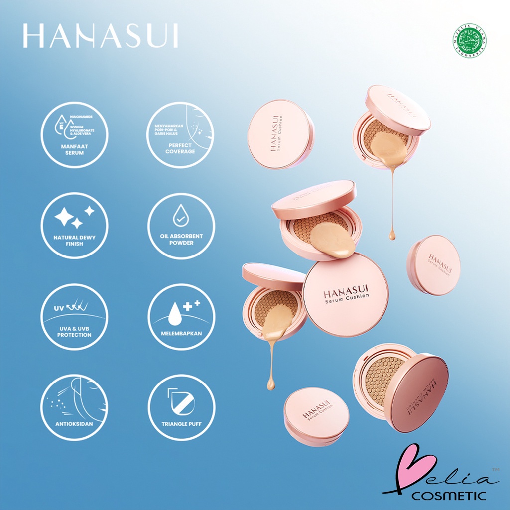 ❤ BELIA ❤ HANASUI Serum Cushion | Serum Cushion Soulmatte | Foundation | Flawless | Natural Dewy Finish | Perfect Coverage | BPOM